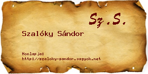 Szalóky Sándor névjegykártya