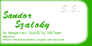 sandor szaloky business card